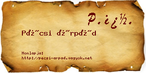 Pécsi Árpád névjegykártya